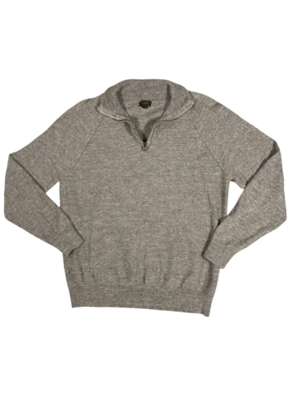 J.Crew Gray Heather 100% Cotton Quarter Zip Sweater Men's Medium Pullover